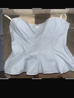 NWT Zara Pinstrip Peplum Top